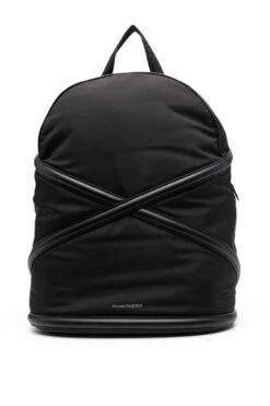 ALEXANDER MCQUEEN Harness Coated-canvas Backpack Black