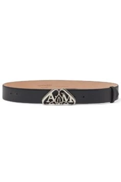ALEXANDER MCQUEEN Seal Logo Belt Black