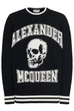 ALEXANDER MCQUEEN Skull Jacquard Sweater Black