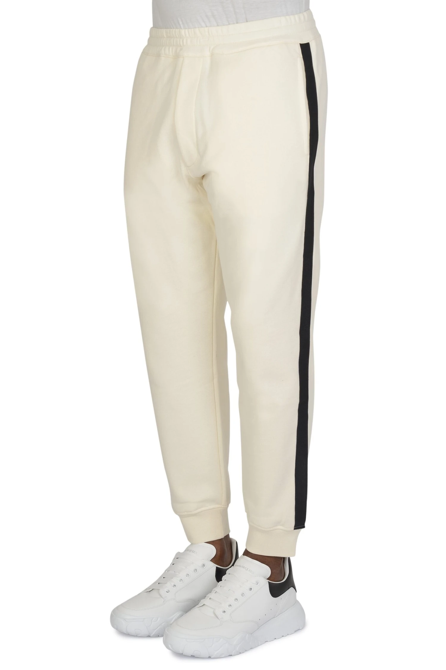 ALEXANDER MCQUEEN Tape Detail Joggers Cream - Image 2