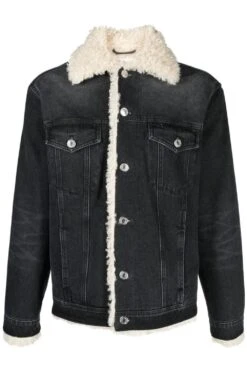 AMI PARIS FUR TRUCKER LINED JACKET