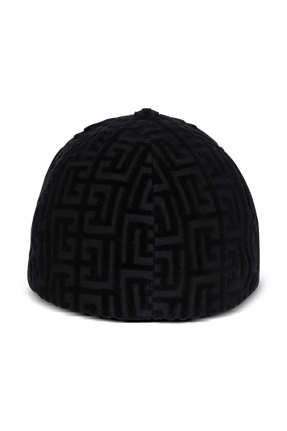 BALMAIN Monogram Velvet & Logo Cap Black - Image 2
