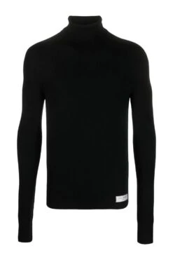 BALMAIN PB Wool Turtleneck Sweater Black