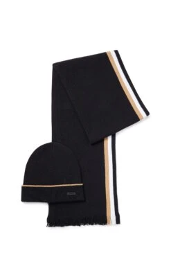 BOSS Morbido Scarf Hat Set Black