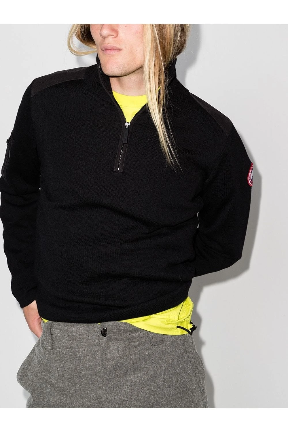 CANADA GOOSE Stormont 1/4 Zip Sweater Black - Image 2