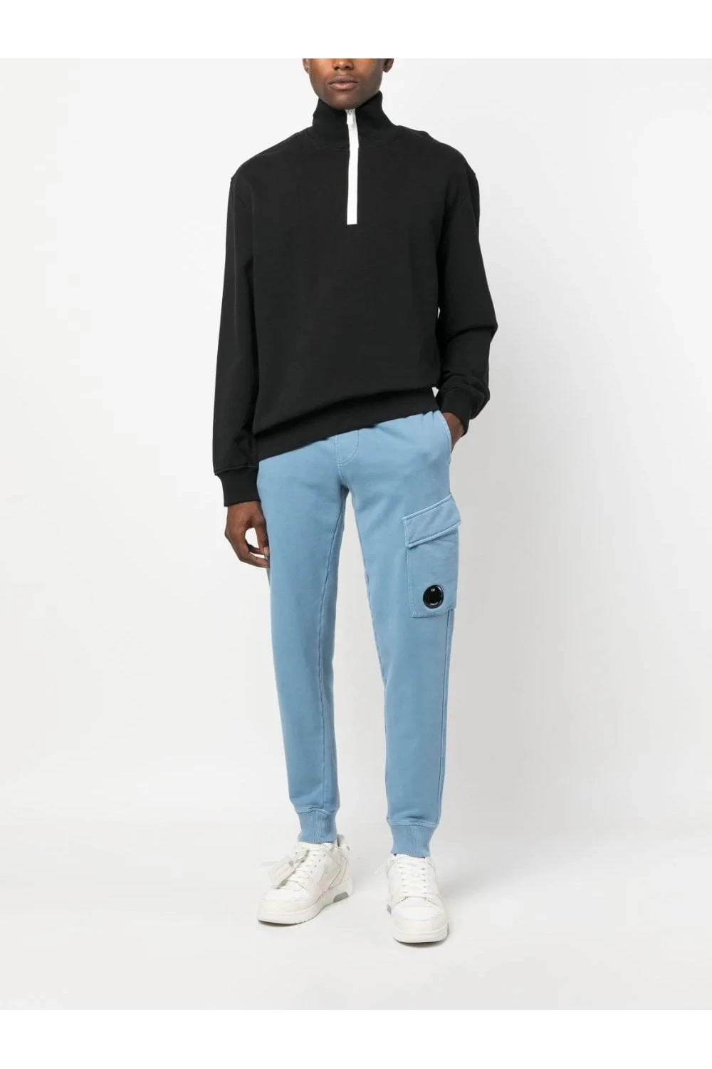 CP COMPANY Brushed Lens Joggers Blue - Image 3