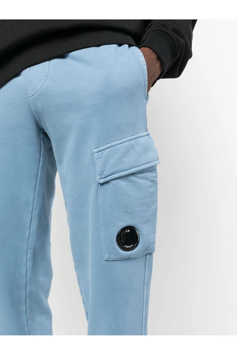 CP COMPANY Brushed Lens Joggers Blue - Image 5