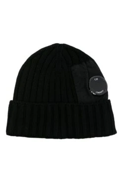 CP COMPANY Wool Side Lens Beanie Black