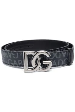 DOLCE & GABBANA Interlock DG Buckle Belt Black