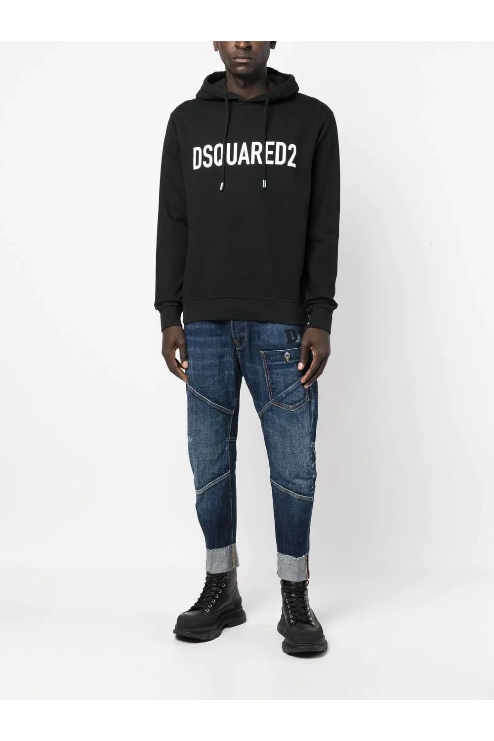 DSQUARED2 Cool Fit Branded Hoodie Black - Image 2
