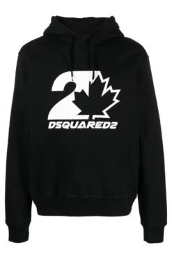 DSQUARED2 Cool Fit Maple Leaf Hoodie Black