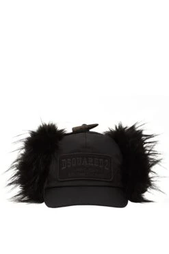 DSQUARED2 Fur Trapper Cap Black
