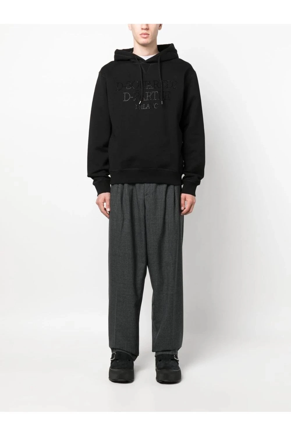 DSQUARED2 Tonal Branding Hoodie Black - Image 2