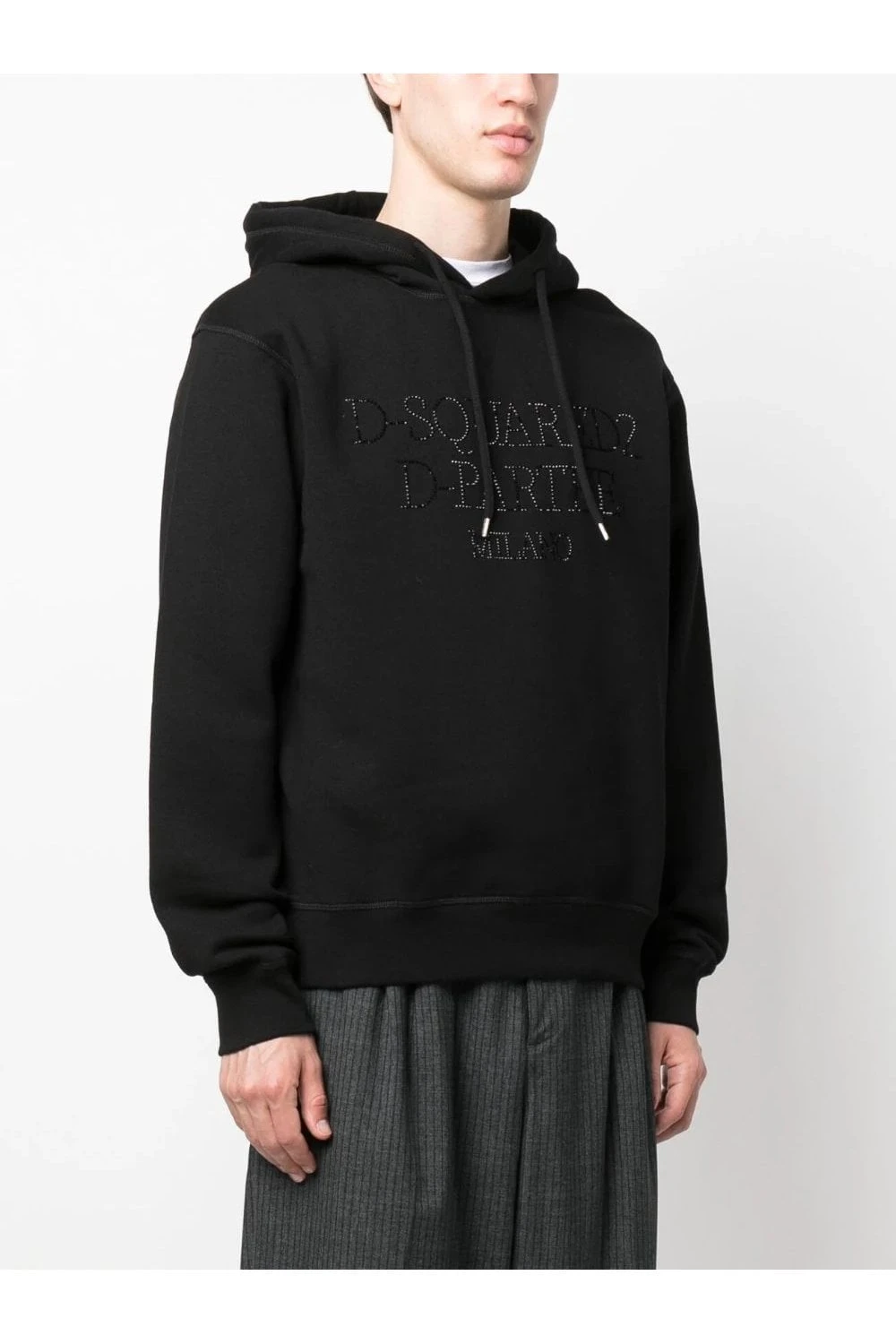 DSQUARED2 Tonal Branding Hoodie Black - Image 3