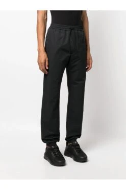 MONCLER Cotton Tapered Trousers Black