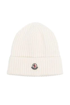 MONCLER ENFANT Kids Archive Logo Hat White