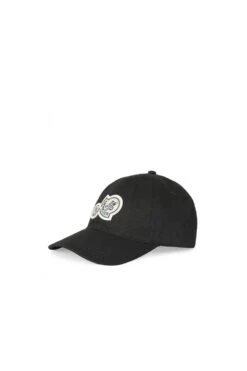 MONCLER ENFANT Kids Double Logo Cap Black