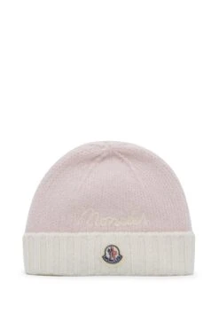 MONCLER ENFANT Kids Wool Fold Beanie Pink
