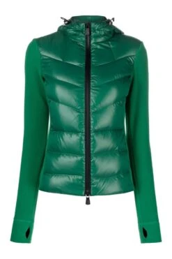 MONCLER GRENOBLE Womens Hooded Hybrid Jacket Green
