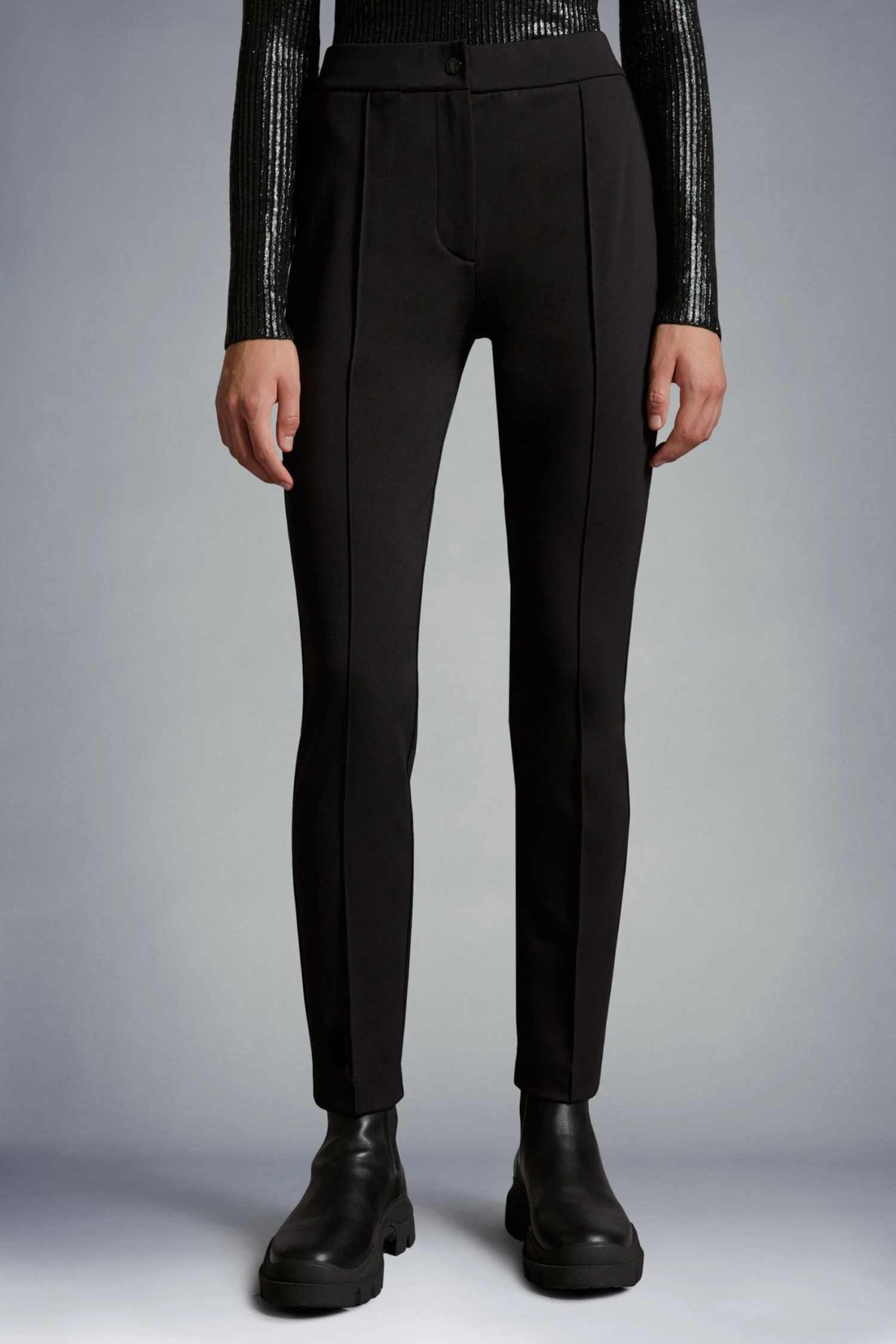 MONCLER Womens Branded Leggings Black - Image 3