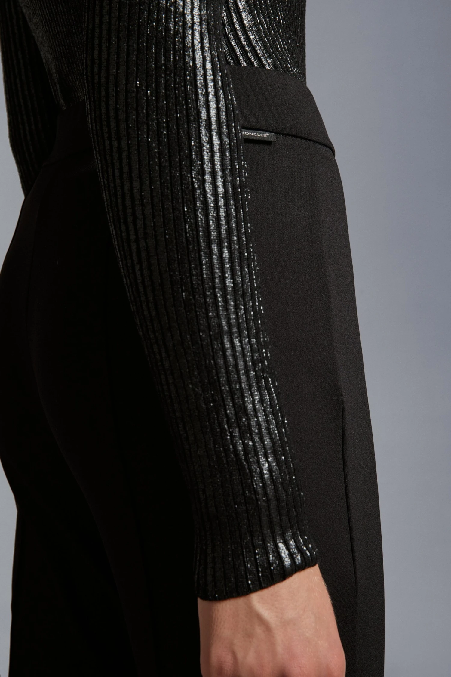 MONCLER Womens Branded Leggings Black - Image 6