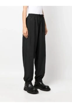 MONCLER Womens Cuffed Trousers Black