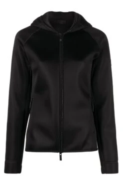MONCLER Womens Zip Hooded Top Black