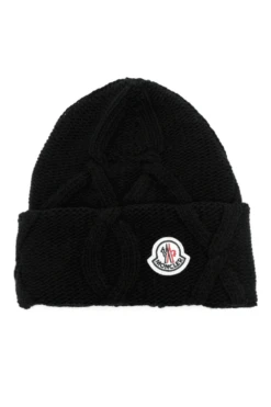 MONCLER Wool Fold Beanie Black