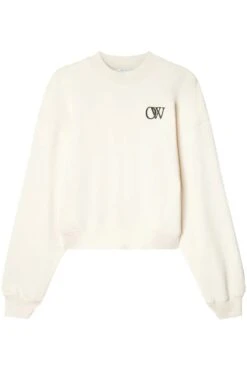 OFF WHITE Womens Flock OW Over Crew Beige
