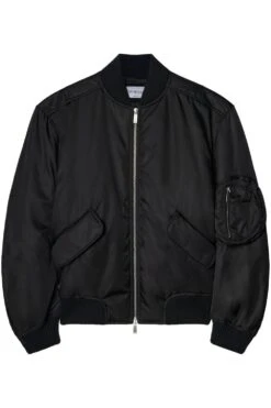 OFF WHITE Womens NY Gab Bomber Black
