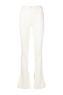 OFF WHITE Womens Sleek Split Leggings Ivory White