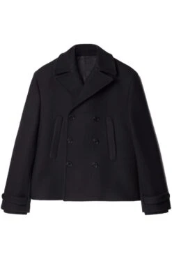 OFF WHITE Wool Peacoat Black