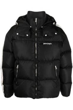 PALM ANGELS Hooded Track Down Jacket Black