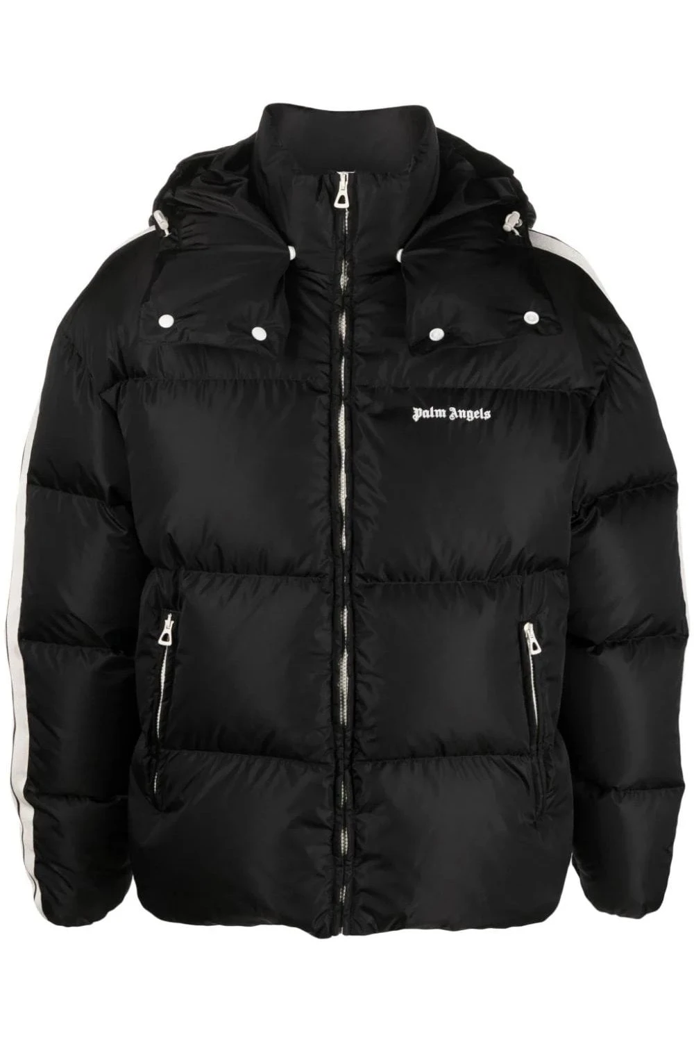 PALM ANGELS Hooded Track Down Jacket Black