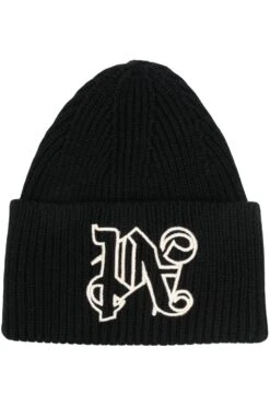 PALM ANGELS PA Monogram Beanie Black