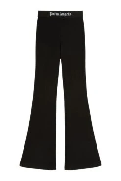 PALM ANGELS Womens Logo Flare Joggers Black