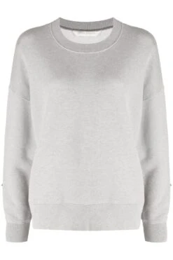 PALM ANGELS Womens Patched Stars Crew Grey