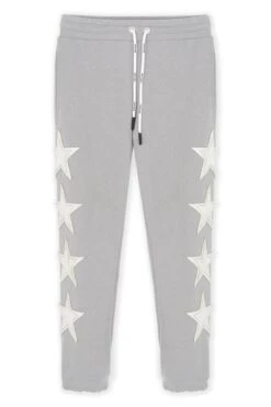PALM ANGELS Womens Patched Stars Joggers Grey