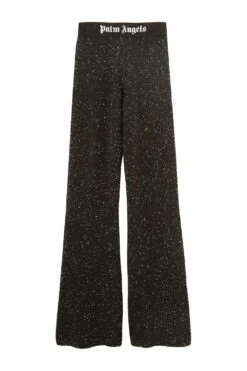 PALM ANGELS Womens Soiree Knit Logo Pant Black