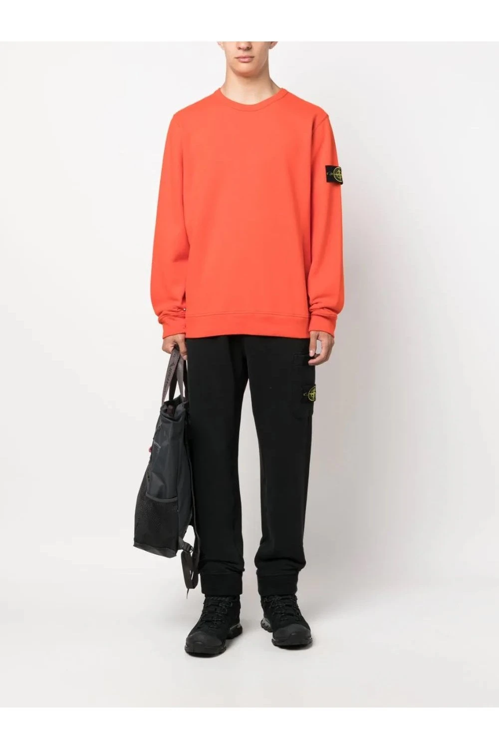 STONE ISLAND Garment Dyed Brushed Cotton Joggers Black - Image 3