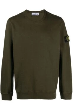 STONE ISLAND Garment Dyed Cotton Sweatshirt Khaki