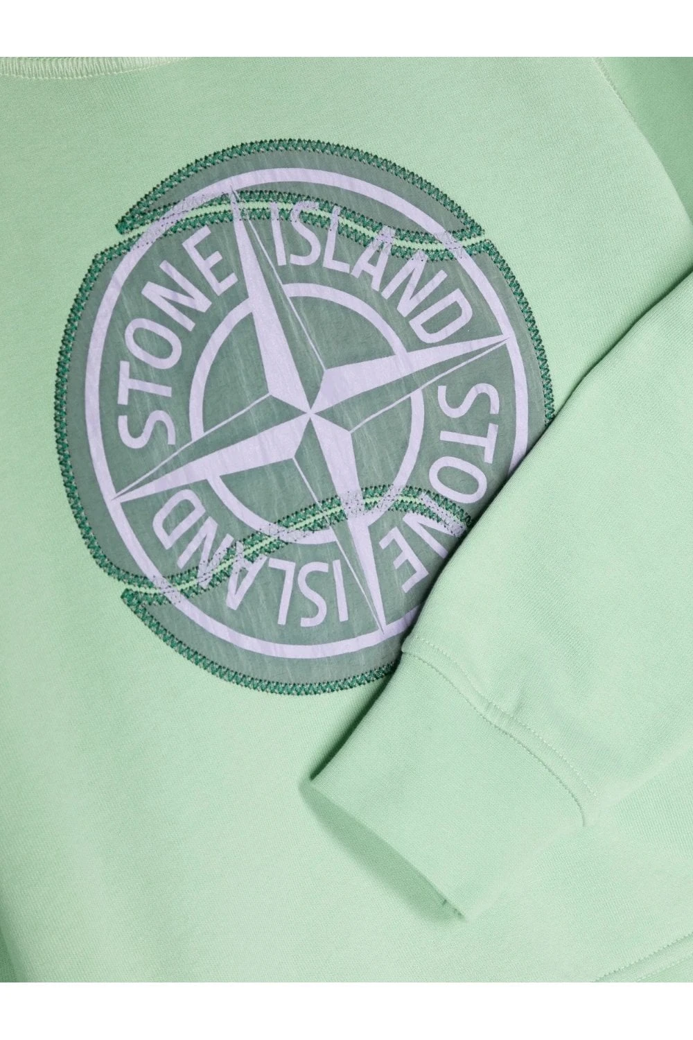 STONE ISLAND JUNIOR Kids Compass Pullover Hoodie Green - Image 3