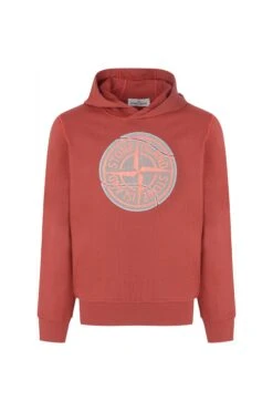 STONE ISLAND JUNIOR Kids Compass Pullover Hoodie Red