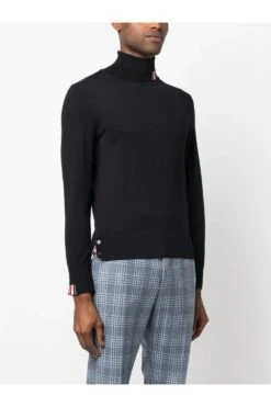 Thom Browne Merino Turtle Neck Pullover Navy