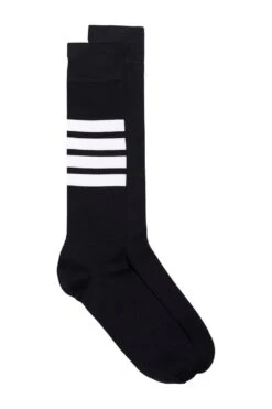 Thom Browne Over The Calf 4 Bar Socks Navy