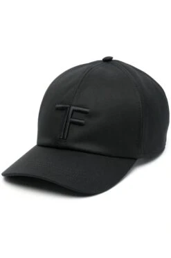 TOM FORD Canvas Leather Cap Black
