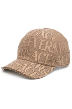 VERSACE Techno Canvas Cap Brown